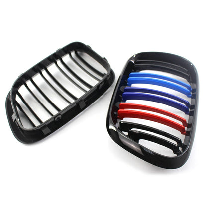 Gloss Black M-Color Dual Slat Kidney Grille for BMW X5 (2000–2003)