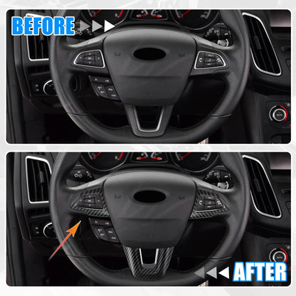 3 x Carbon Fiber Pattern Black Steering Wheel Covers for Ford