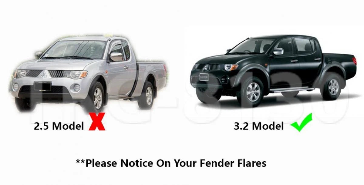 3 x Front Splash Guard Mud Flaps for Mitsubishi L200 Triton (2005-2014)