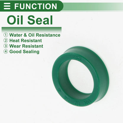 Oil Seal Rotary Shaft Seal TPU 10x14x4mm Green 5 Pcs