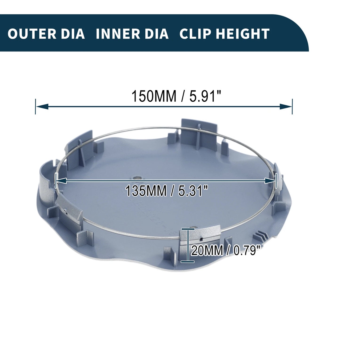 Wheel Center Caps 150mm for Infiniti Silver Tone Plastic