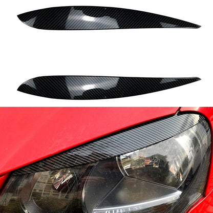 Headlight Eyelid Trim for Volkswagen Polo 9N 9N3 (2005-2009) Carbon Fiber Look