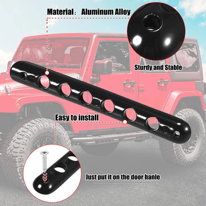 5 Pcs Black Door Handle Trim Covers for Jeep Wrangler JK (2007-2018)
