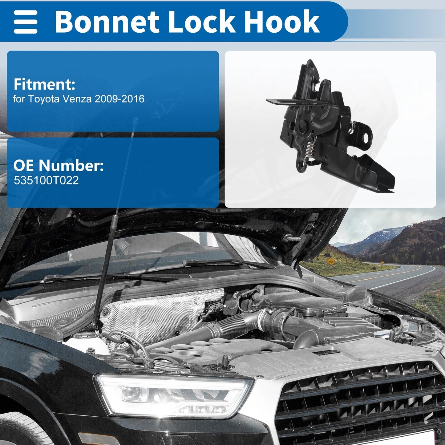 Hood Latch Assembly for Toyota Venza (2009-2016)