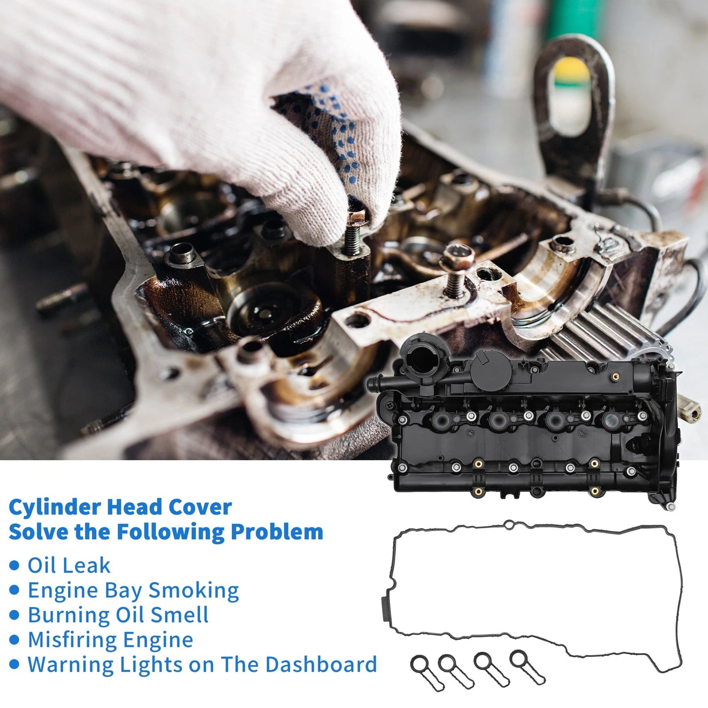 Front Engine Valve Cover with Gasket for BMW X3 (2008-2010)