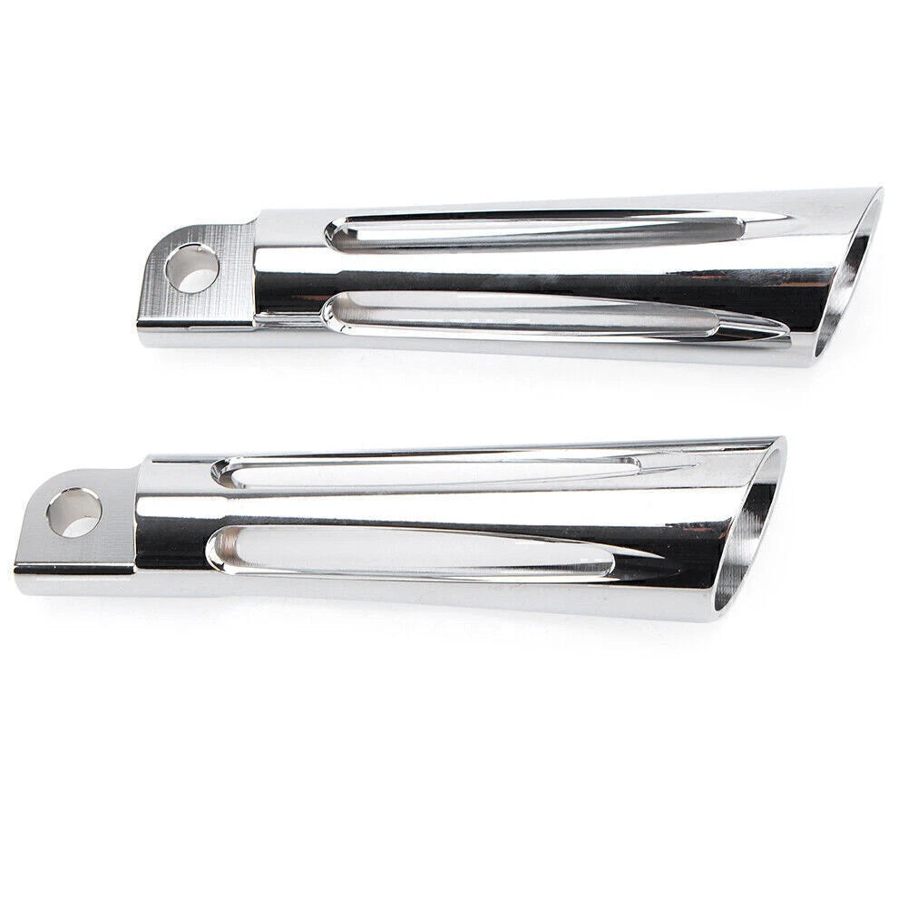 Chrome Front Foot Pegs & Pedal Pads for Harley Touring Road King (1991-2015)