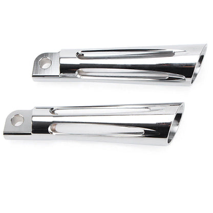 Chrome Front Foot Pegs & Pedal Pads for Harley Touring Road King (1991-2015)