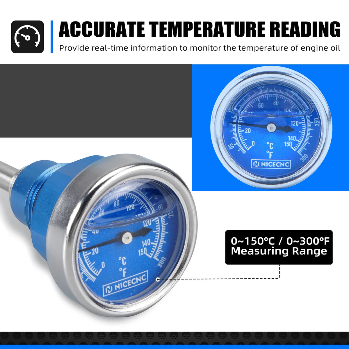 CNC Oil Temperature Dipstick for Suzuki DRZ400E/DRZ400S/SM (2000-2024)