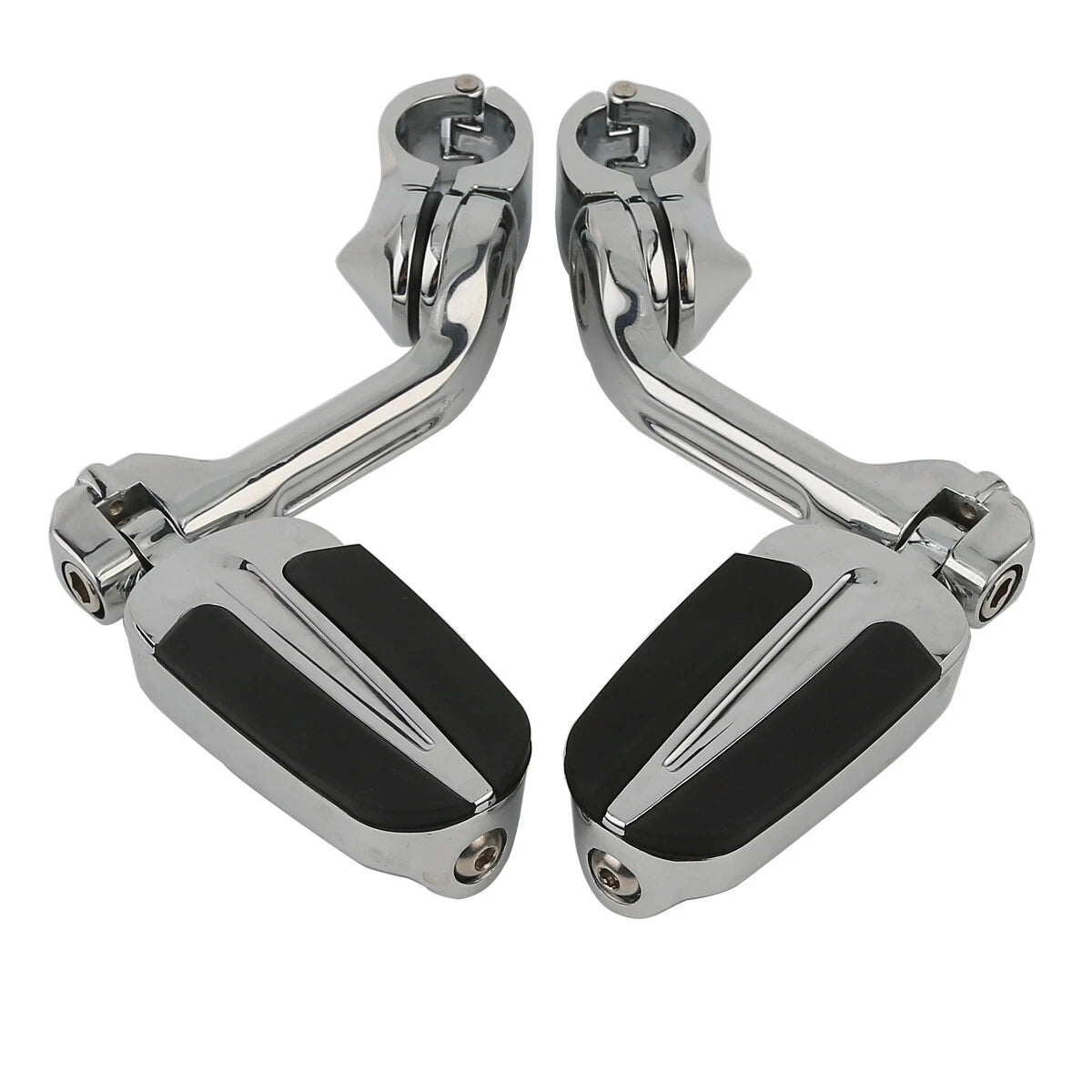Highway Bar Footpegs Long Angled Adjustable Mount for Harley Touring Softail