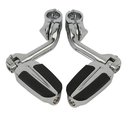 Highway Bar Footpegs Long Angled Adjustable Mount for Harley Touring Softail