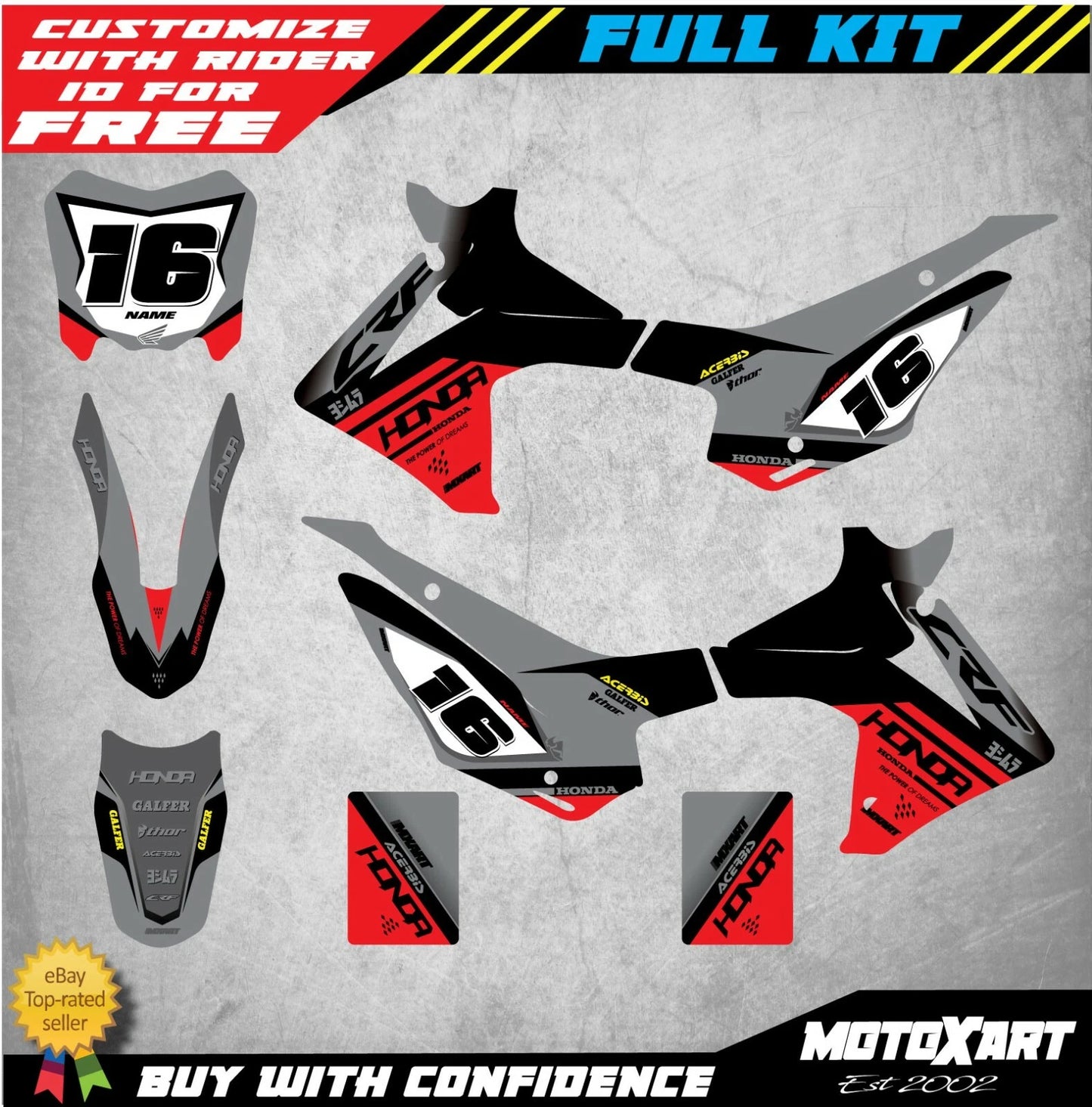 Sting Style Stickers Full Kit for Honda CRF 110 (2013-2018)