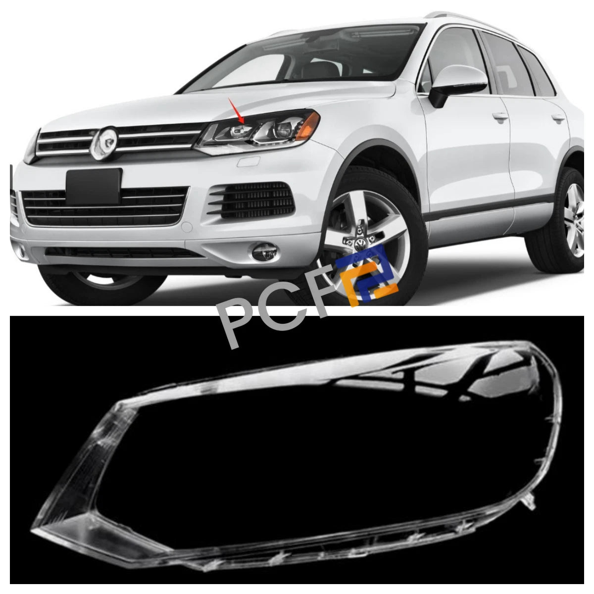 Left Headlight Lens Shell Sealant for Volkswagen Touareg (2011–2014)