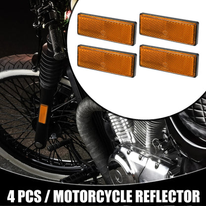 4pcs 3.46x1.26 Universal Reflector Motorcycle Reflector Orange for Bikes