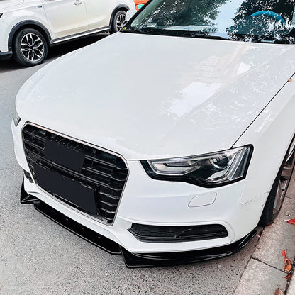 Gloss Black Front Spoiler Lip Splitter for Audi A5 S5 8T Sline (2012-2017)