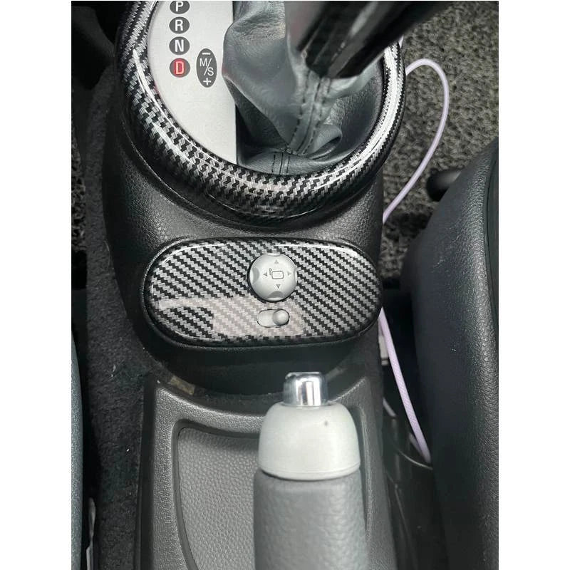 Carbon Fiber Style Side Mirror Adjust Panel Cover Trim for Mini R50 R52 R53