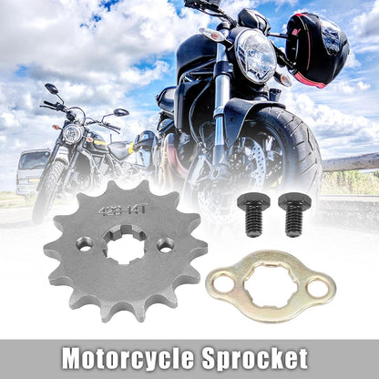 428 Chain 14T 17mm Titanium Tone Front Engine Sprocket for Dirt Bike