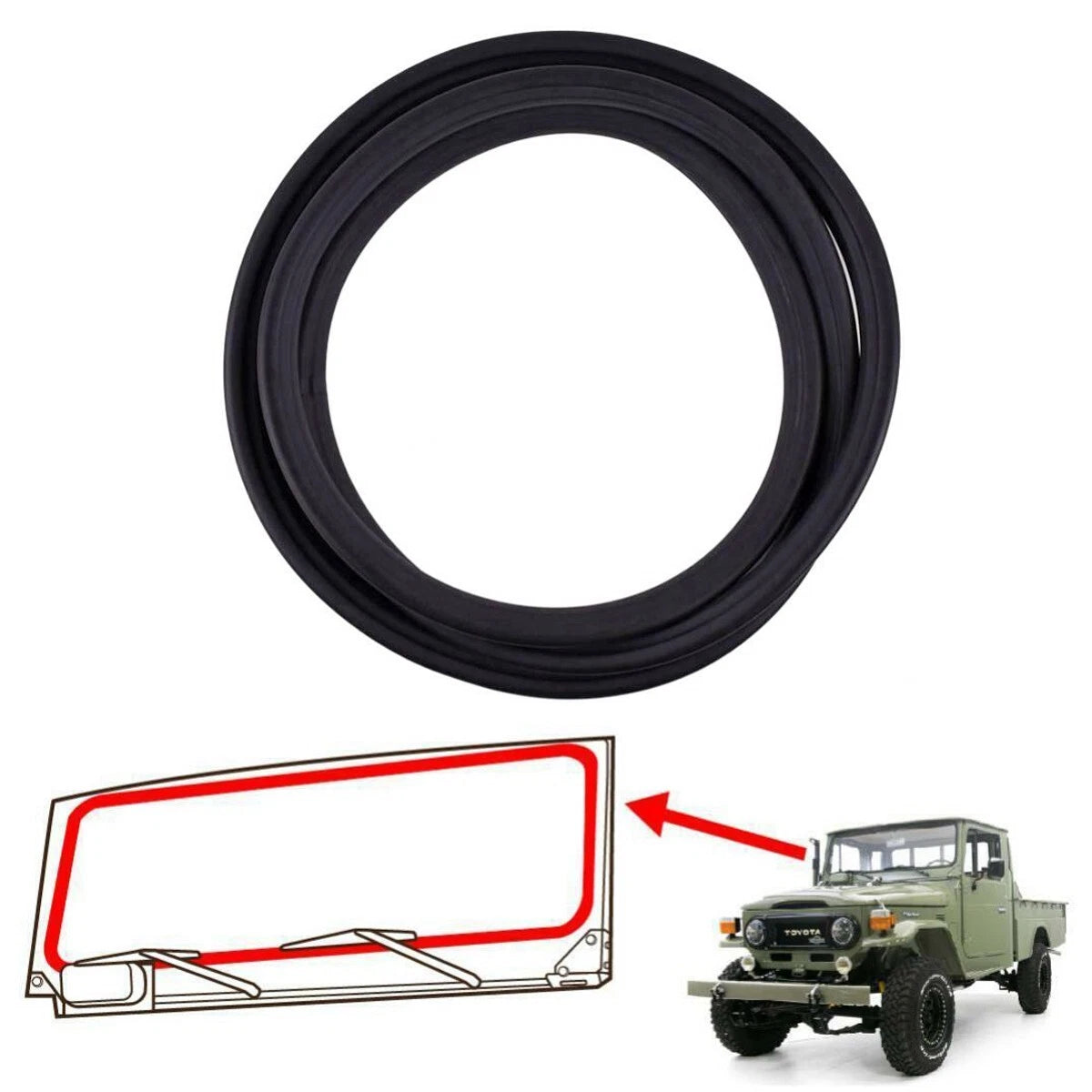 Windshield Weatherstrip Seal for Toyota Land Cruiser 40 Series (1960-1984)