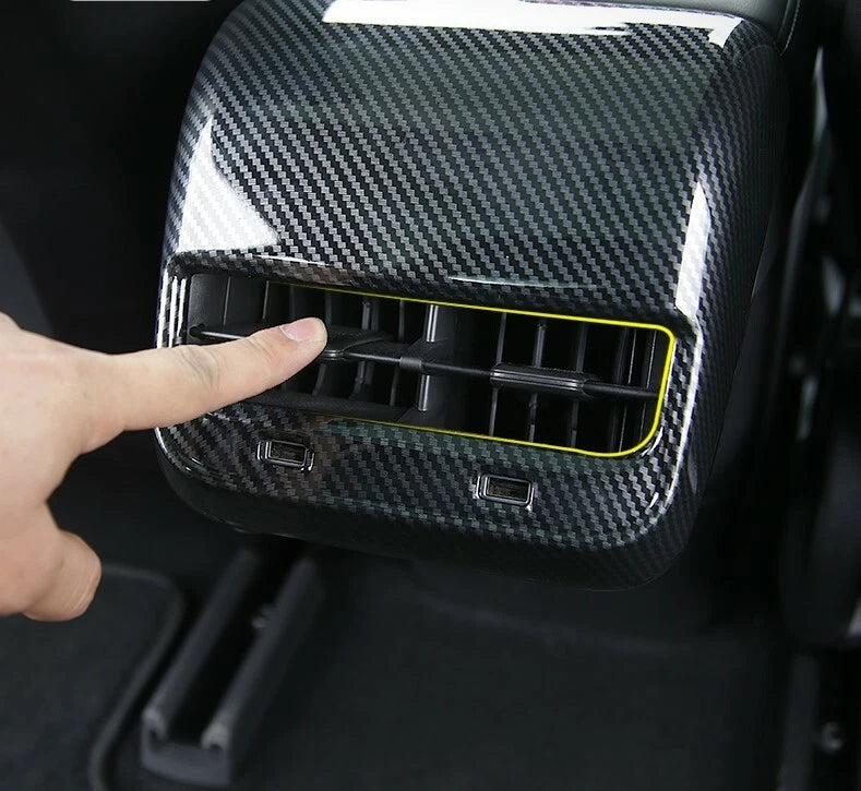 Carbon Fiber Rear Air Outlet Vent Cover Trim Panel for Tesla Model Y (2021-2023)
