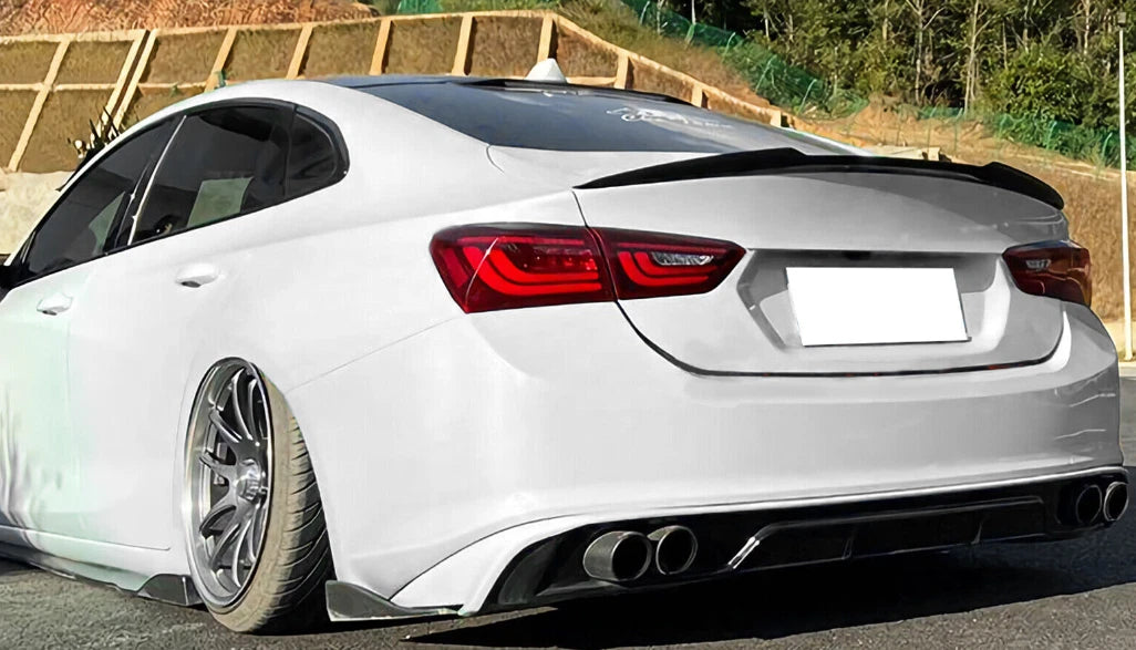 M4 Style Rear Spoiler Wing Lip Glossy Black for Chevy Malibu (2016-2024)