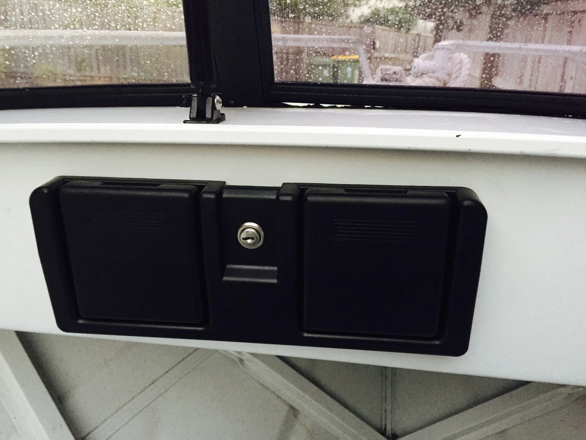 Boat Glove Box Marine Grade with Drink Holders for Boats - Black