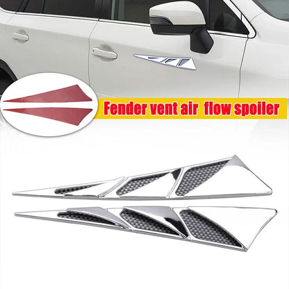 2 x Chrome Car Auto Air Flow Fender Side Vent Decoration Stickers