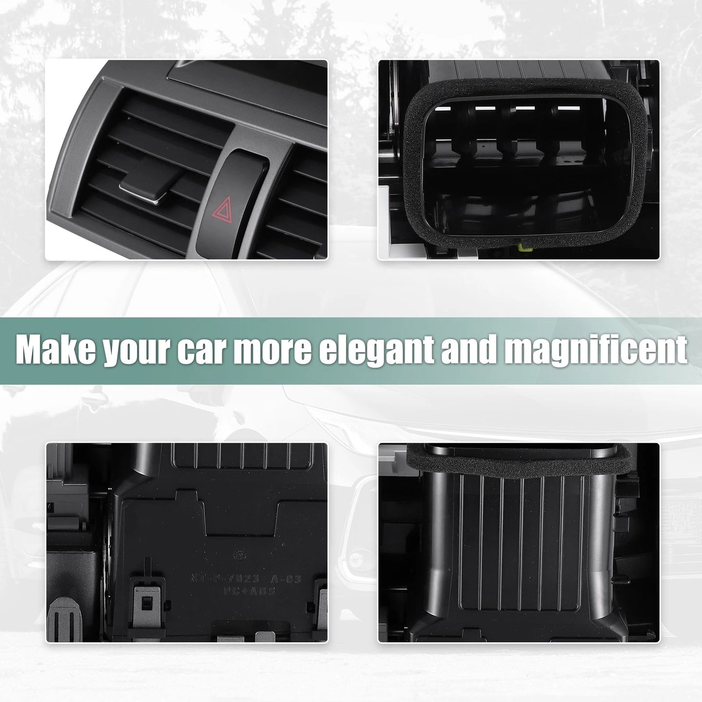 A/C Air Vent Outlet Panel with Clock for Toyota Corolla (2009-2013) Gray