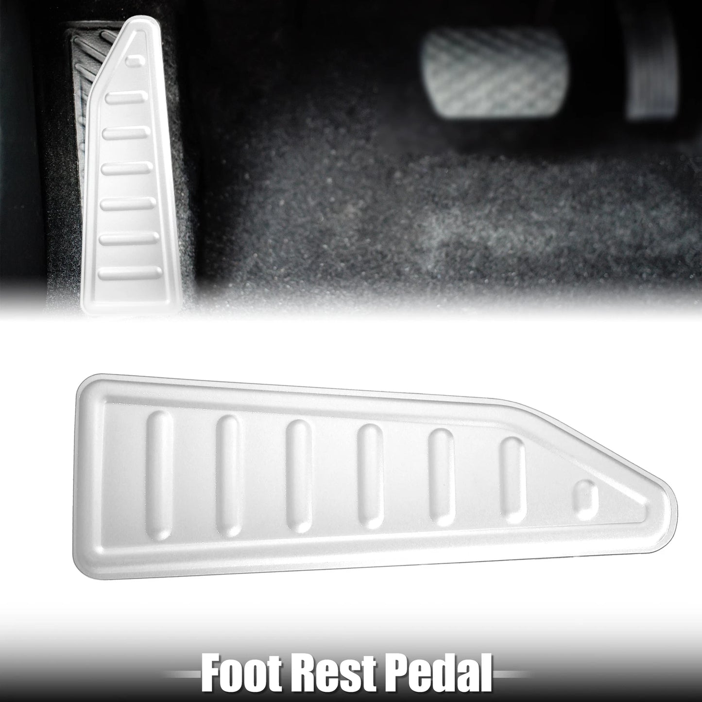 Car Foot Rest Pedal Pad Cover for Jeep Renegade (2015-2020) Silver Tone