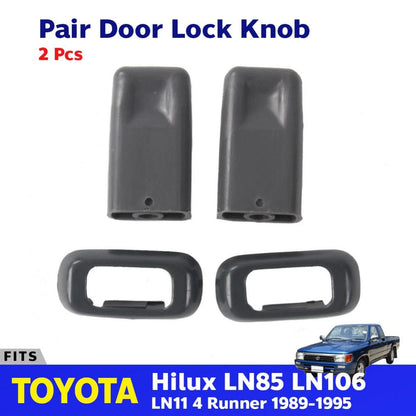 PAIR DOOR LOCK KNOB AND SURROUND Fits Toyota Hilux RN85 RN90 LN85 UTE 1989-97