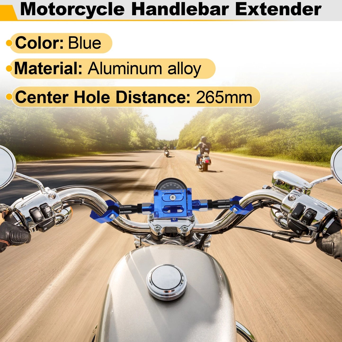 Balance Bar Extender Bracket / 265mm Center Hole / Blue for Motorcycle