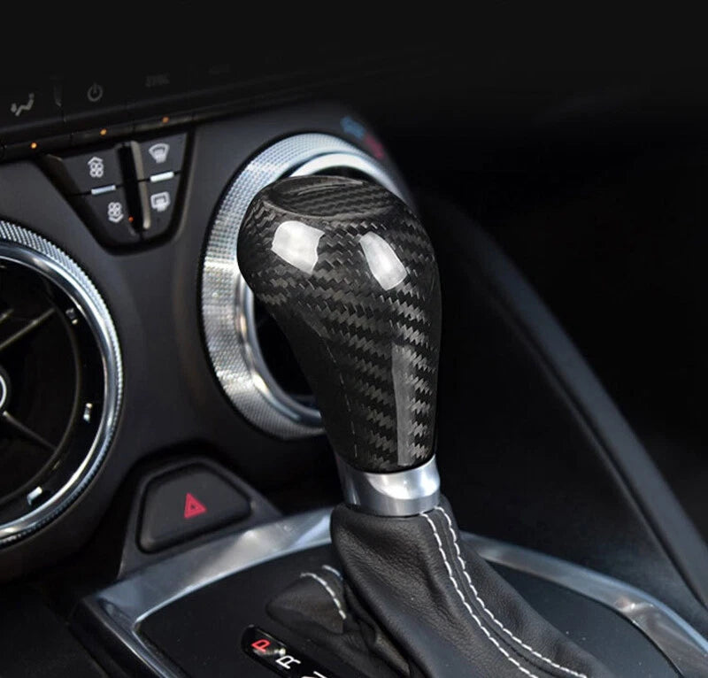 Carbon Fiber Gear Shift Head Cover Knob Cap fit For Chevrolet Camaro 2017-2019
