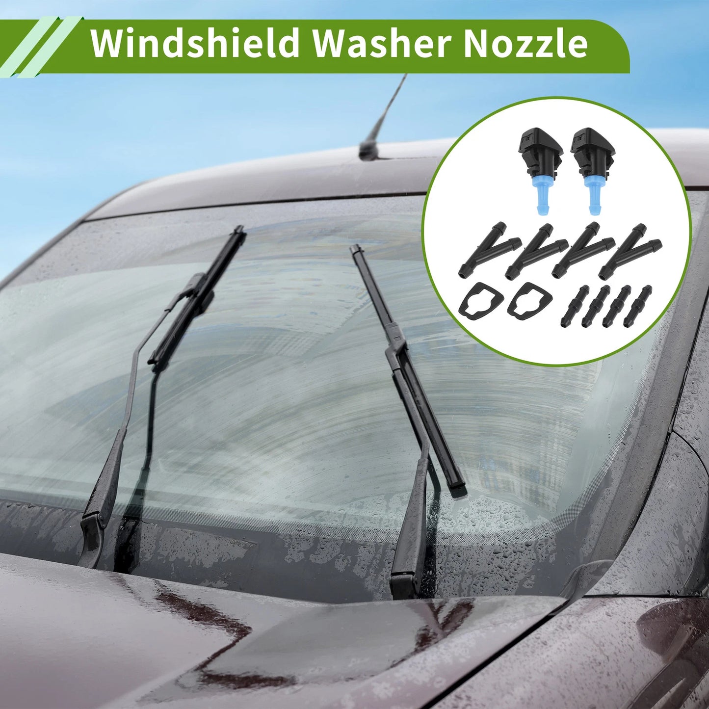 Windshield Washer Nozzle With Hose Connector for Ram