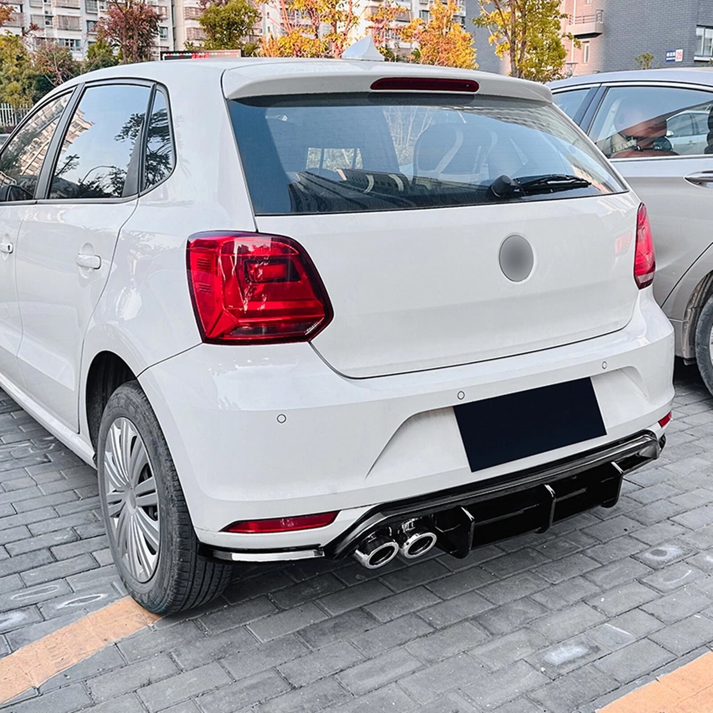 3 x Rear Bumper Diffuser Lip Covers for Volkswagen Polo MK5 (2009-2014)
