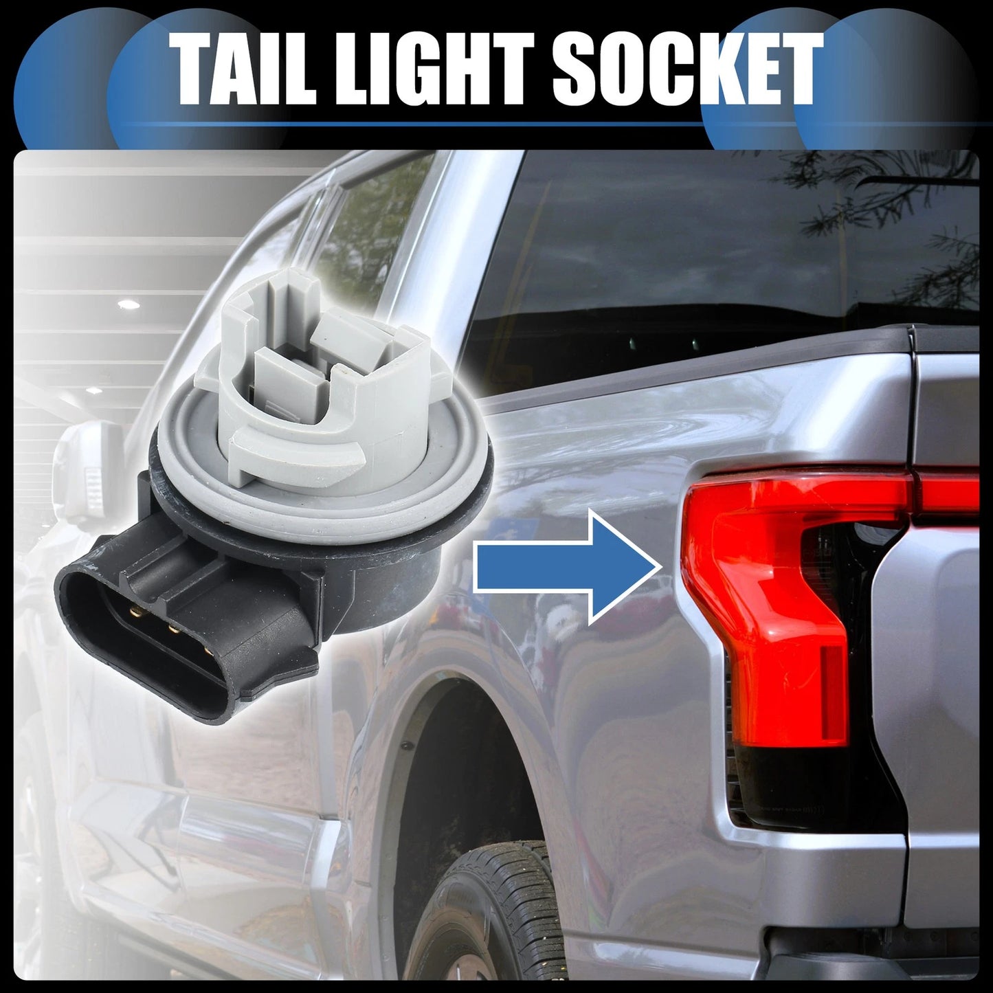 Tail Light Socket No.F1TZ-13411-F for Ford Mustang, Focus, F-150 (1994-2023)