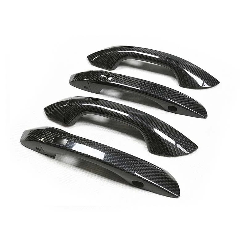 Real Carbon Fiber Exterior Door Handle Cover Trim fit For Audi A6 C8 S6 Q8 RSQ8