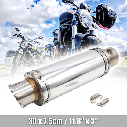 Exhaust Pipe Muffler Tip 51mm Stainless Steel Silver Tone for Motorcycle