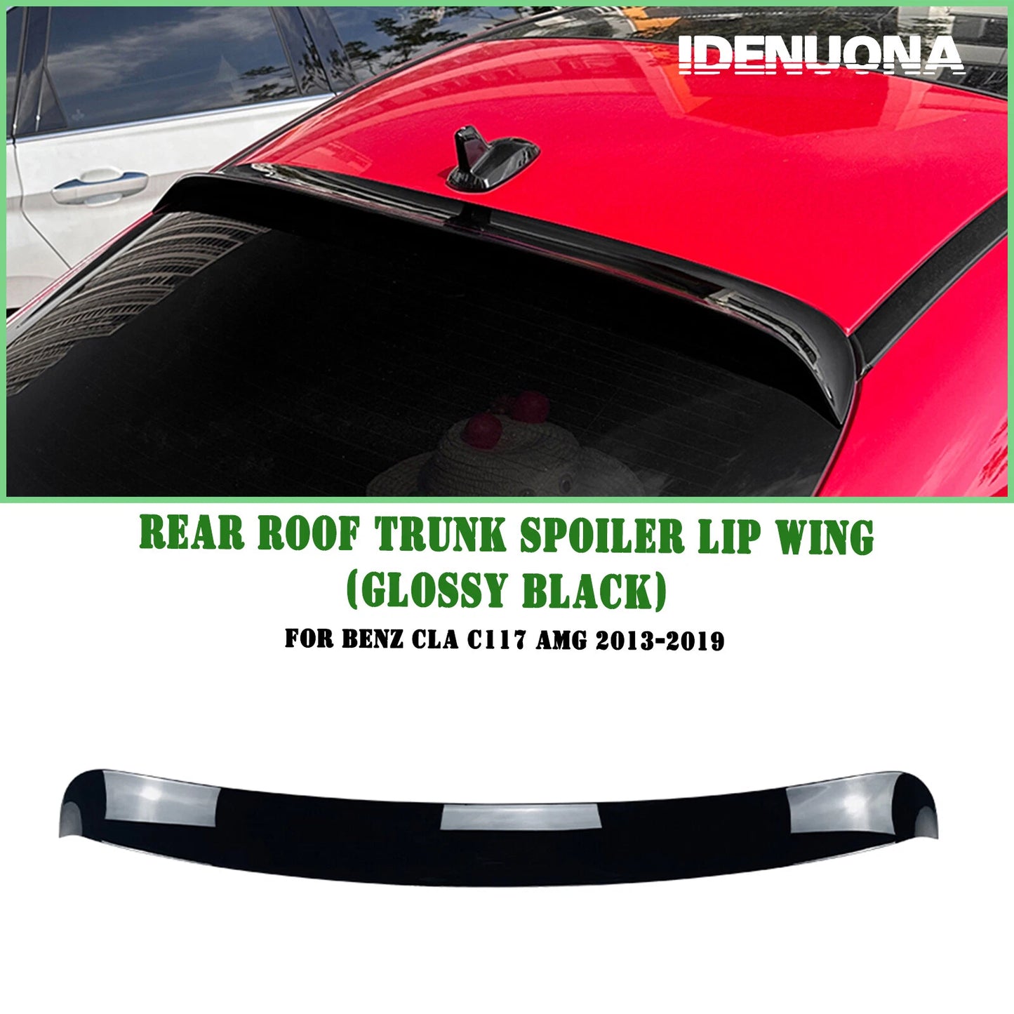 1x Gloss Black Rear Boot Spoiler for Benz CLA C117 AMG (2013-2019)