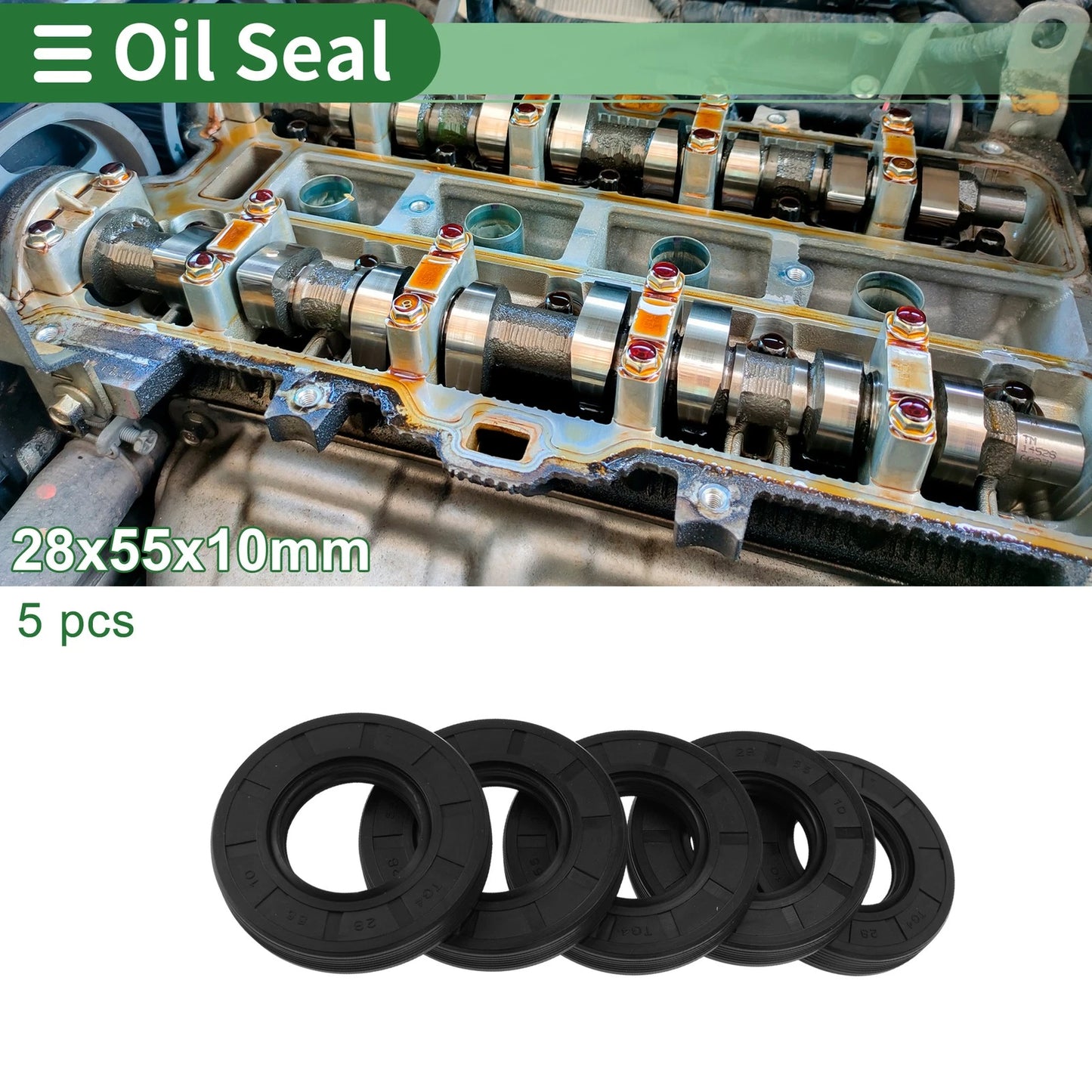Oil Seal Rotary Shaft Seal NBR Rubber 28x55x10mm Black