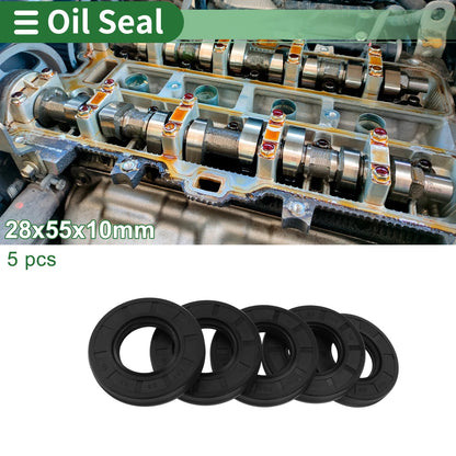 Oil Seal Rotary Shaft Seal NBR Rubber 28x55x10mm Black