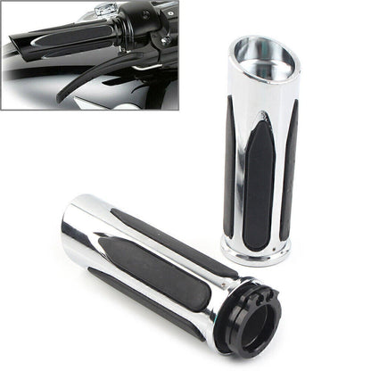 Handlebar Hand Grips Pair for Harley Touring Road Electra Glide Softail Chrome