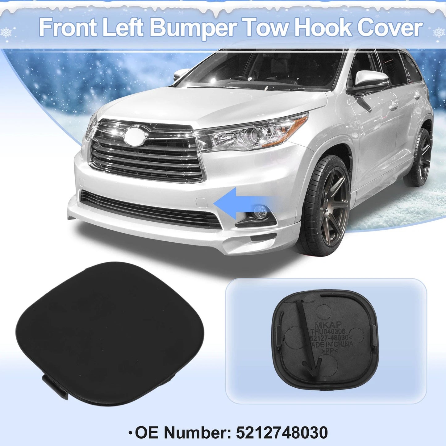 Left Front Car Tow Hook Cover Cap for Toyota Prius C Aqua (2012–2014)