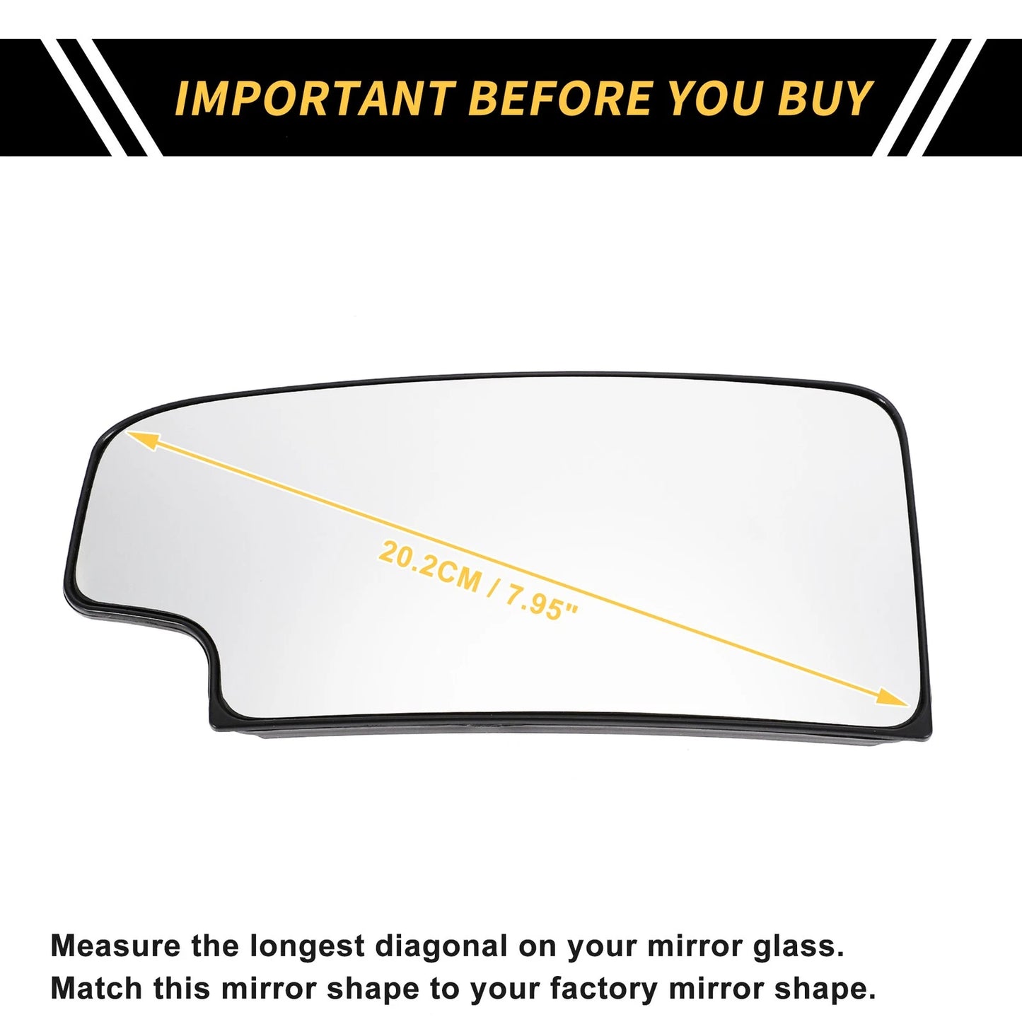 Heated Right Side Mirror Glass Replacement for Chevrolet Silverado 2500/3500 HD