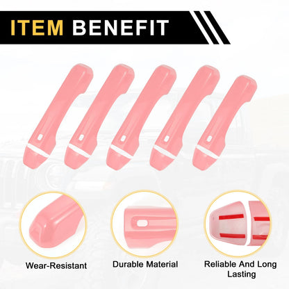 Set of 2 Door Tailgate Handle Covers for Jeep Wrangler JL JLU (2018-2022) Pink