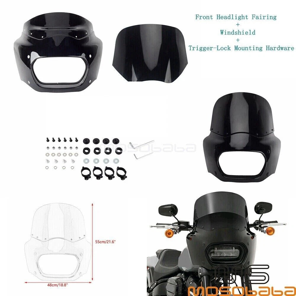 11" Windshield Front Headlight Fairing for Harley Softail Fat Bob (2018-2023)