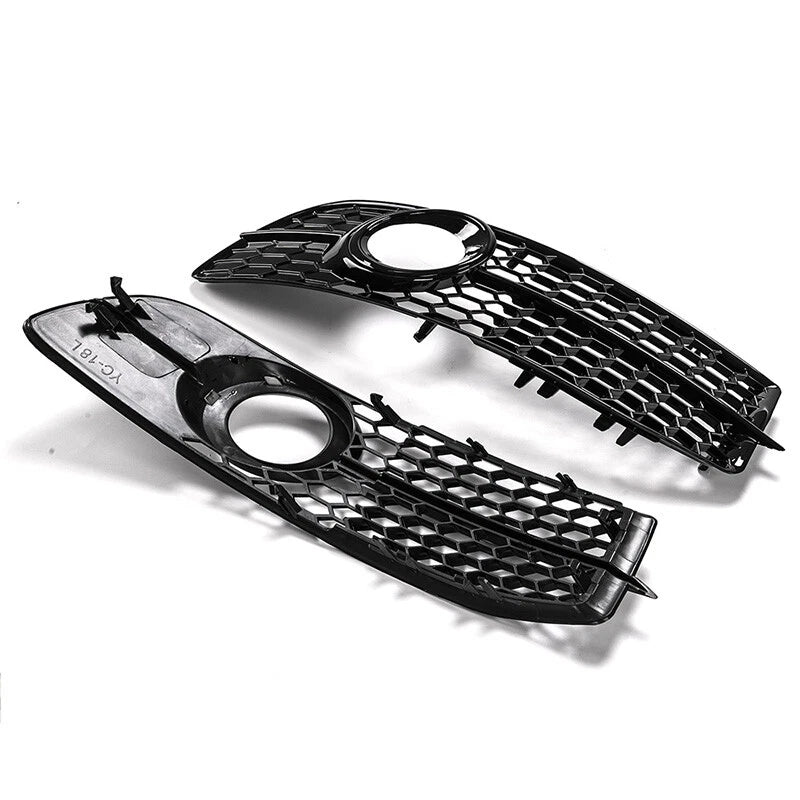 Front Fog Light Grille Cover for Audi A6 C6 S-line (2005-2011) - Gloss Black