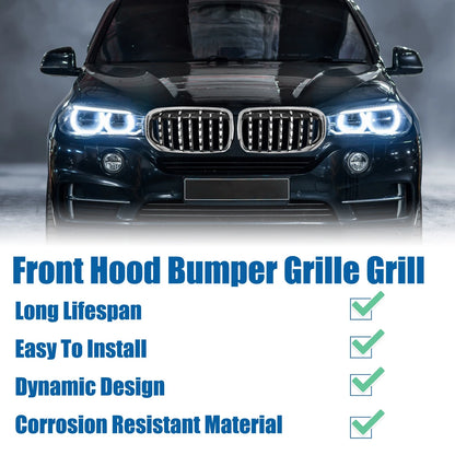 Front Hood Bumper Grille for BMW X5 (2000-2006) - Silver Tone