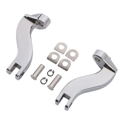 Rear Passenger Foot Peg Mounts for Harley Touring (1993-2025) Black/Chrome