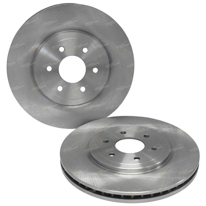 Front Disc Brake Rotors + Pads Pack for Nissan Navara D40 (2005 - 2015)