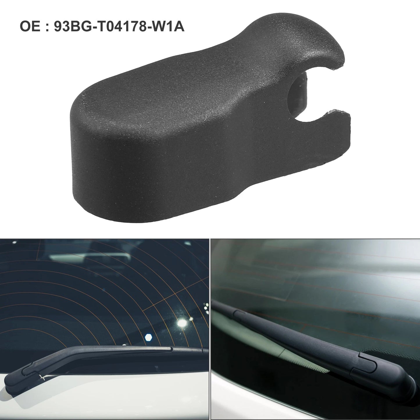 Rear Windshield Wiper Arm Nut Cap for Ford C-Max (2003-2007) Black