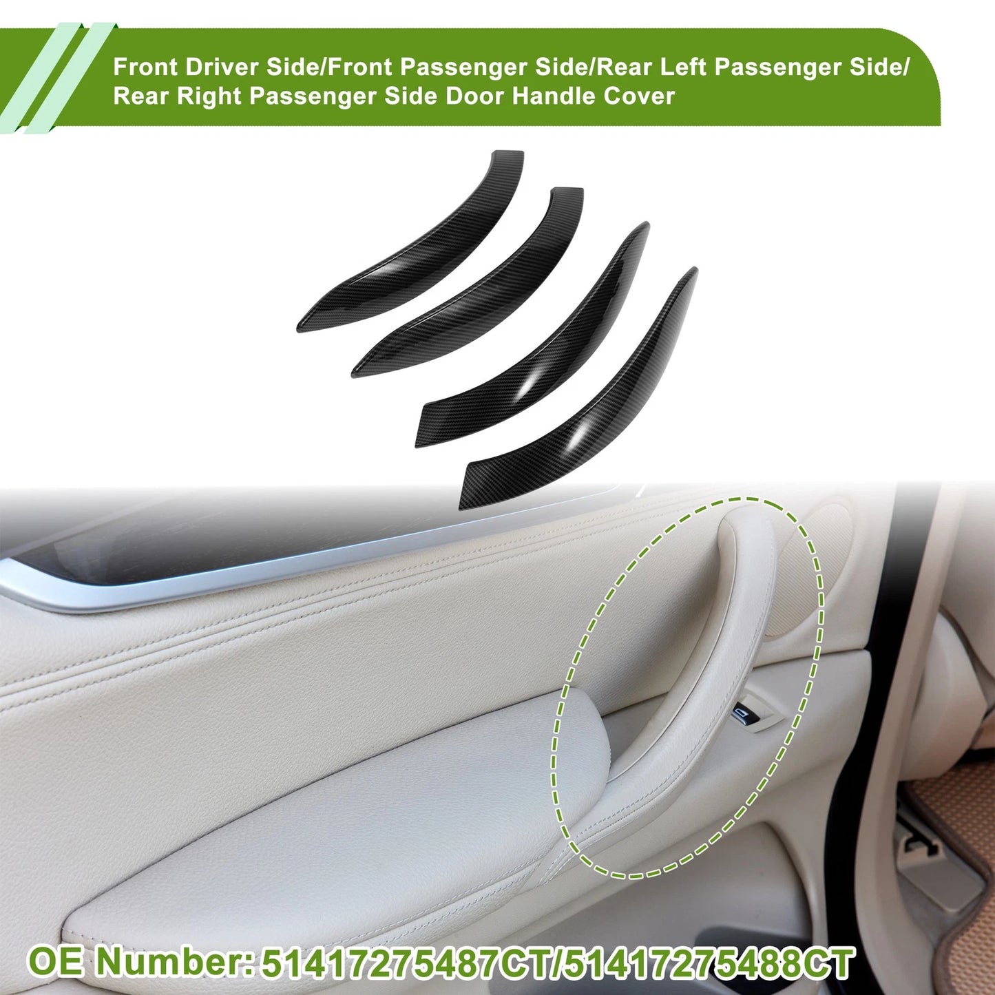 Door Panel Handle Pull Trim Cover for BMW 3 Series F30 (2013-2018)