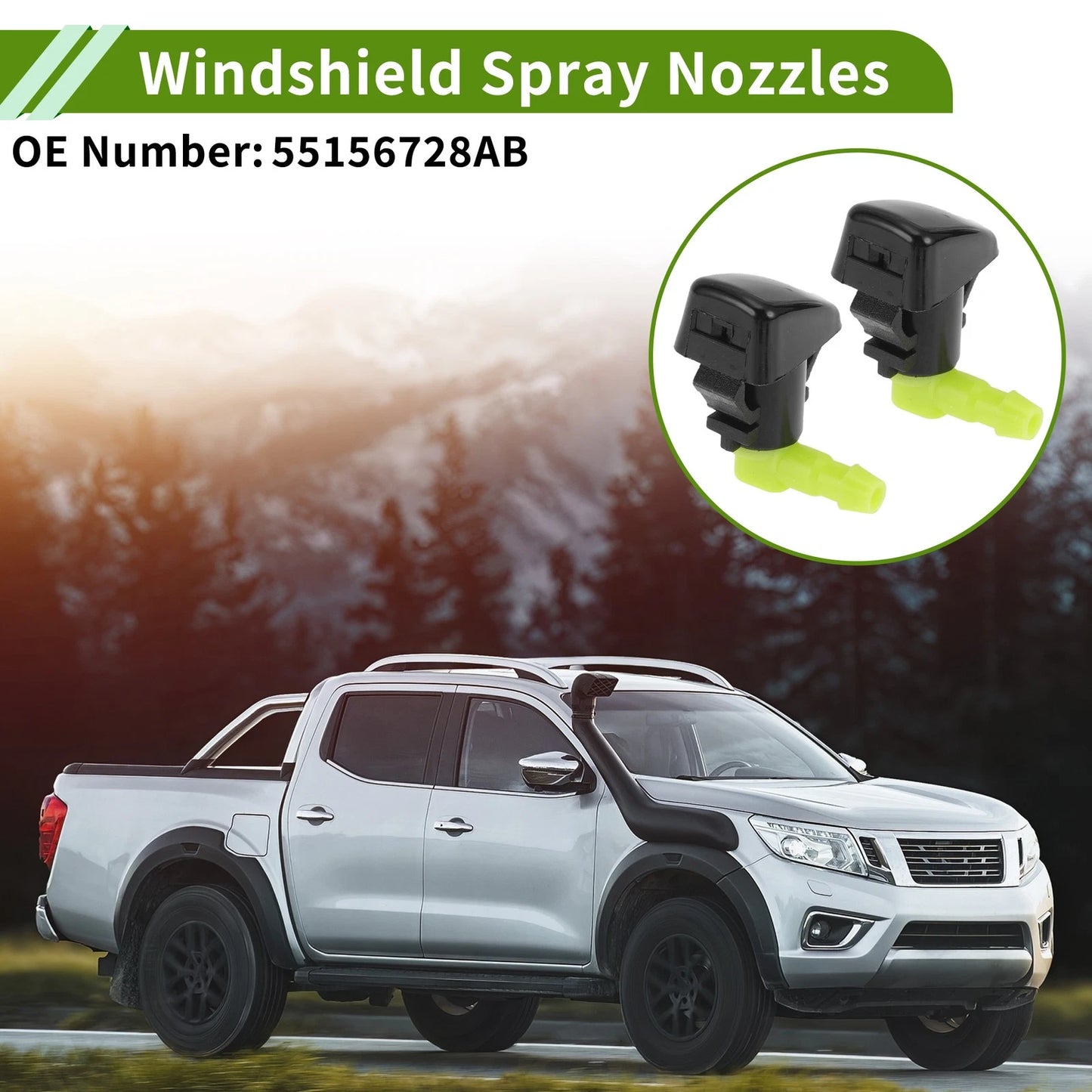 Windshield Washer Nozzle With Hose Connector for Chrysler